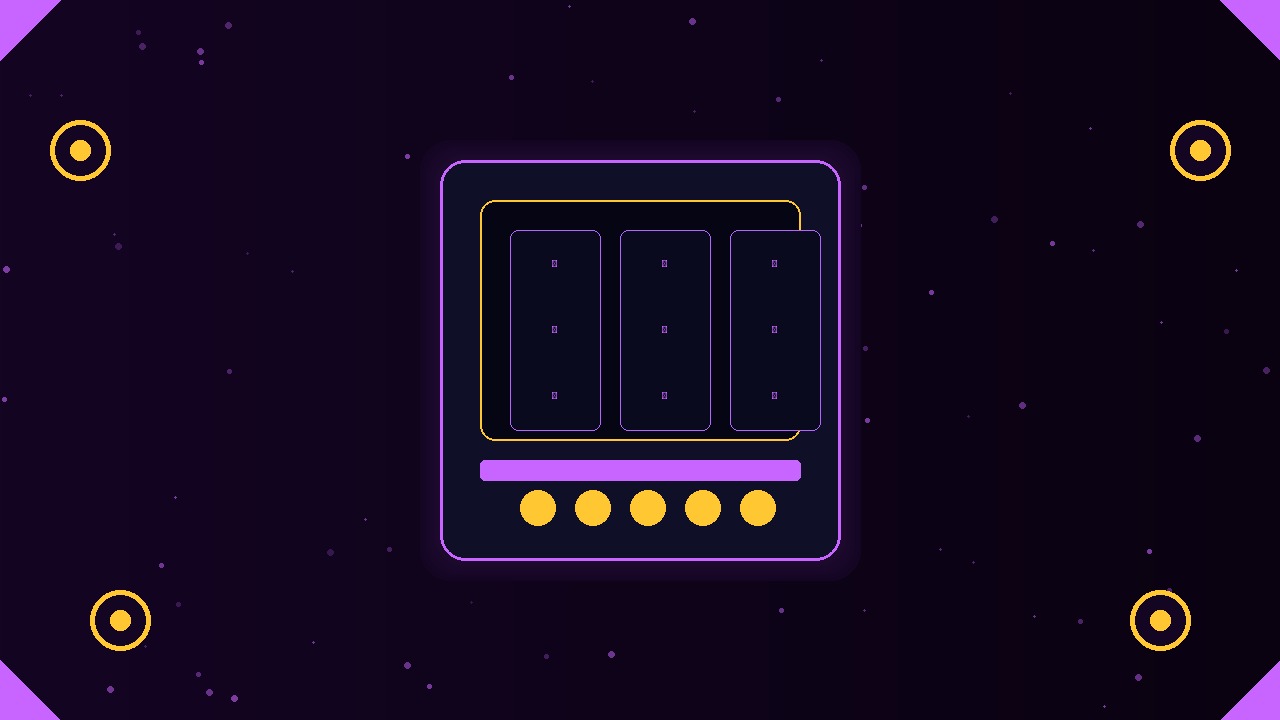 بانر رئيسي لعالم السلوتس - ماكينة سلوتس ذهبية مضاءة في الخلفية المظلمة الفاخرة